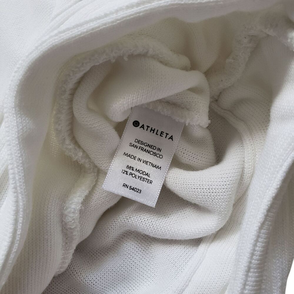 Athleta Serenity Criss Cross Sweatshirt Womens XXS White Modal Activewear - Picture 4 of 11